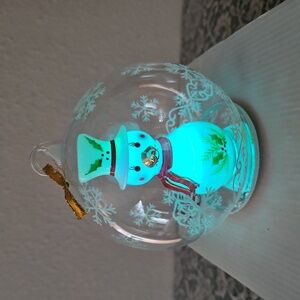 Vintage Soreele LED Lighted Glass Snowman Globe